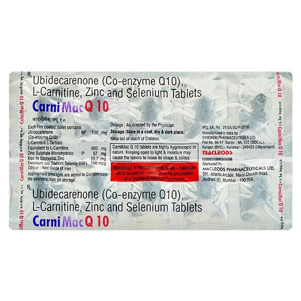 CARNIMAC Q 10 Tablet 10's - Supplements-Vam