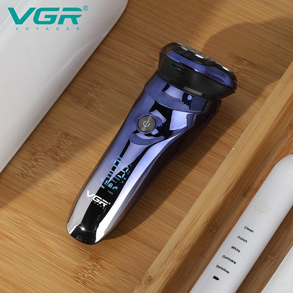 VGR V-305 Wet and Dry Shaver, 100 min Runtime (Blue) 1's - Shavers