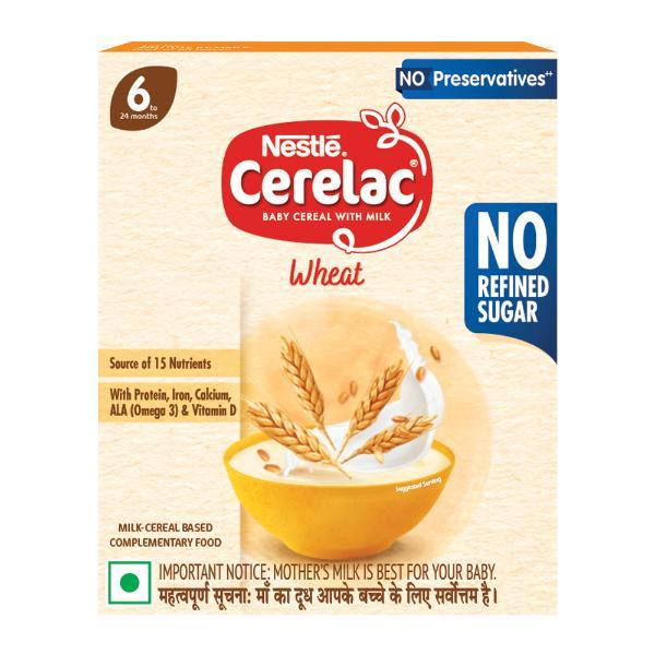 Netmeds | Nestle Cerelac Baby Food Cereal No Refined Sugar No Preservatives - Wheat (For 6 to 24 Months Baby) 300 g