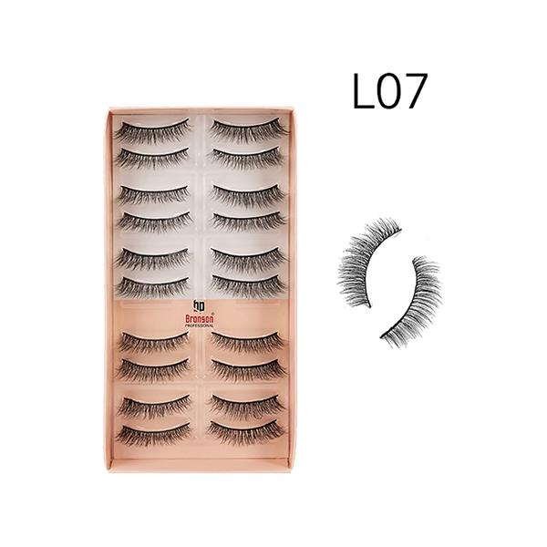 Netmeds | Bronson Professional Eyelash Set 3D False Long And Natural Eye Makeup - L07 10's