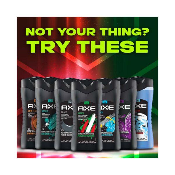 Axe Africa 3 In 1 Body Face & Hair Wash for Men 250 ml - Shower Gels & Body Wash