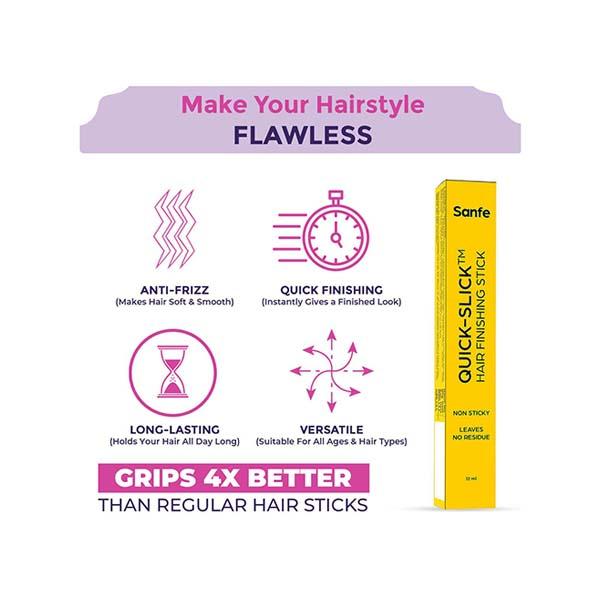 Sanfe Quick Slick Hair Finishing Stick for frizzy and Baby hair Fix 12 ml - Hair Serums
