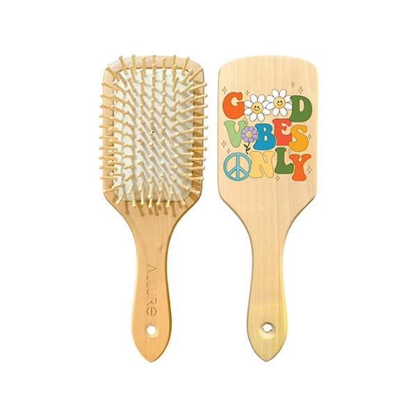 Netmeds | Allure Personalised Paddle Hair Brush Good Vibes Print 1's