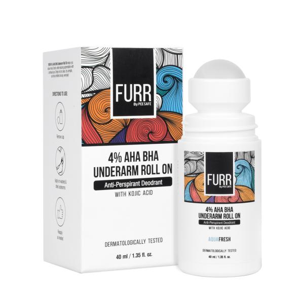 Netmeds | Furr 4% Aha Bha Underarm Roll On With Kojic Acid Fresh Aqua Fragrance 1's