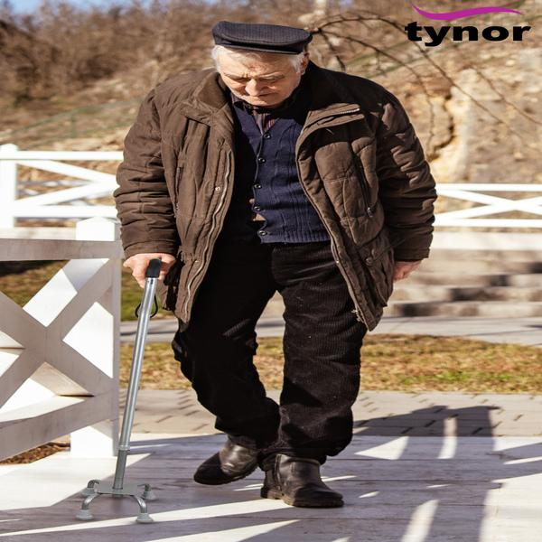 Tynor Walking Stick Quadripod - Silver 1's - Wheelchairs & Walking Sticks