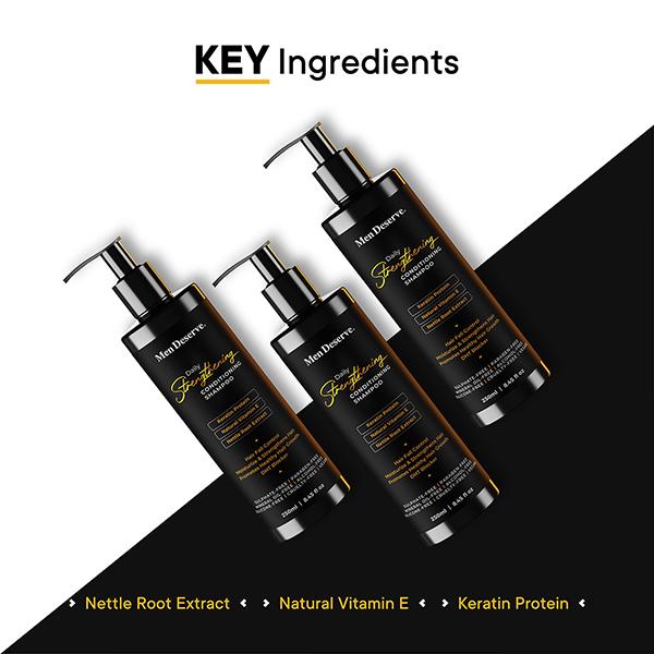 Men Deserve Daily Strengthening Conditioning Shampoo 250 ml - Shampoos