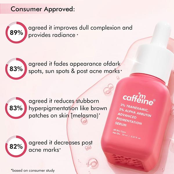 Mcaffeine Clear Glow 3% Tranexamic, 2% Alpha Arbutin Advanced Pigmentation Serum Treatment 20 ml - Face Serum