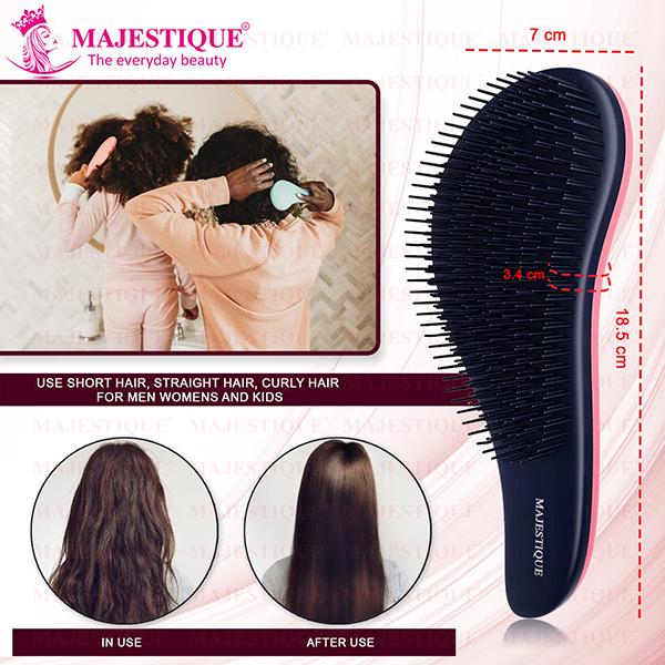 Majestique Curve Detangling Hair Brush for for All Hair Types Adults, and Kids - Multicolor 1's - Hair Brushes