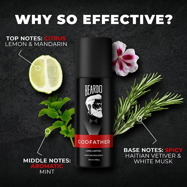 Beardo Legacy 150ml and Godfather 150ml Perfume Deo Spray for Men Combo 1's - Men Deodorants/Roll-Ons