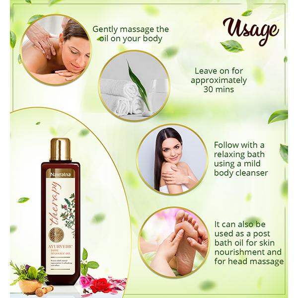 Navratna Ayurvedic Body Massage Oil 200 ml - Pain Relief (Ayush)
