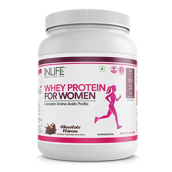 Netmeds | Inlife Whey Protein Powder for Women - Chocolate Flavour 500 gm