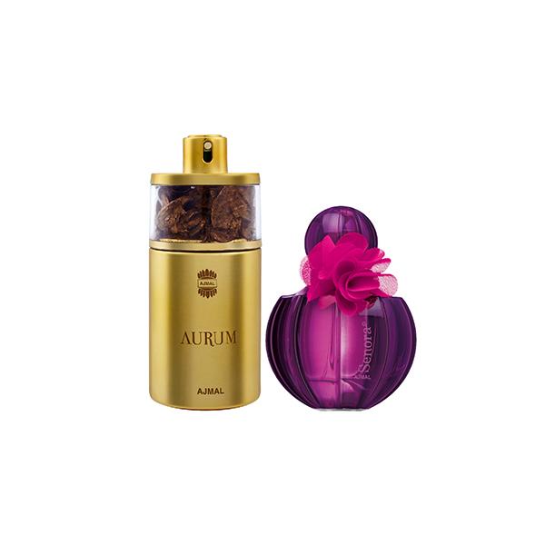 Ajmal Aurum EDP Fruity Floral Perfume And Senora EDP Floral Spicy Perfume 150 ml - Women Perfumes (Edt/Edp)