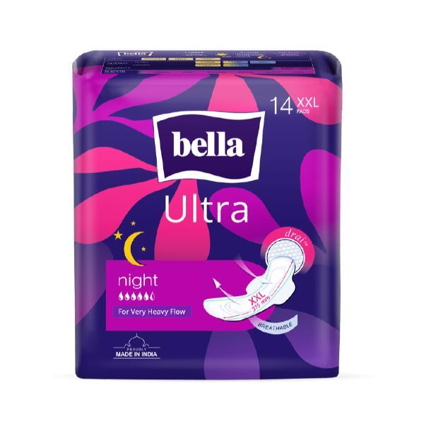 Bella Ultra Night Drai Sanitary Pad for Very Heavy Flow (XXL) 14's - Sanitary Napkins