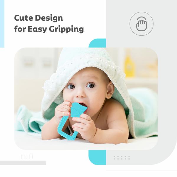 R for Rabbit Tiny Bites Safari Silicone Teether -Blue, Pink (Pack of 2) 1's - Feeding & Nursing