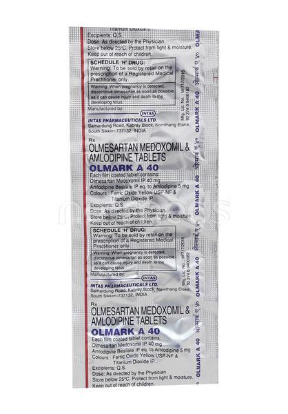 Olmark A 40mg Tablet 10'S - Hypertension-Ang