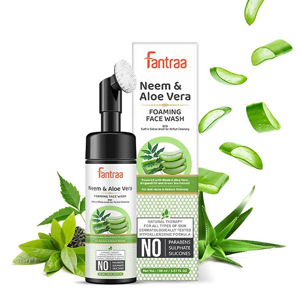 Fantraa Neem & Aloe Vera Foaming Face Wash with Built 150 ml - Face Wash & Cleansers