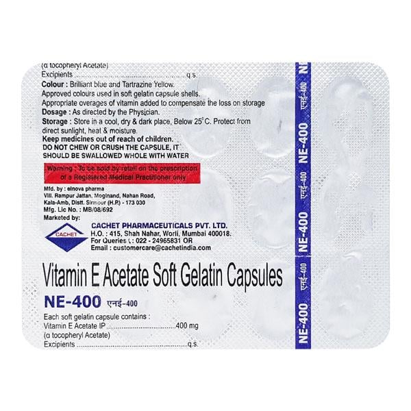NE 400 Soft Gelatin Capsule 15's - Supplements-Vit