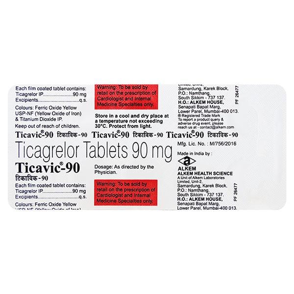 TICAVIC 90mg Tablet 10's - Blood Clot-Ant