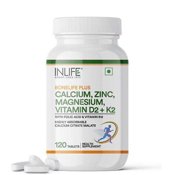 Netmeds | Inlife Calcium, Zinc, Magnesium, Vitamin D2 + K2 Tablet 120's
