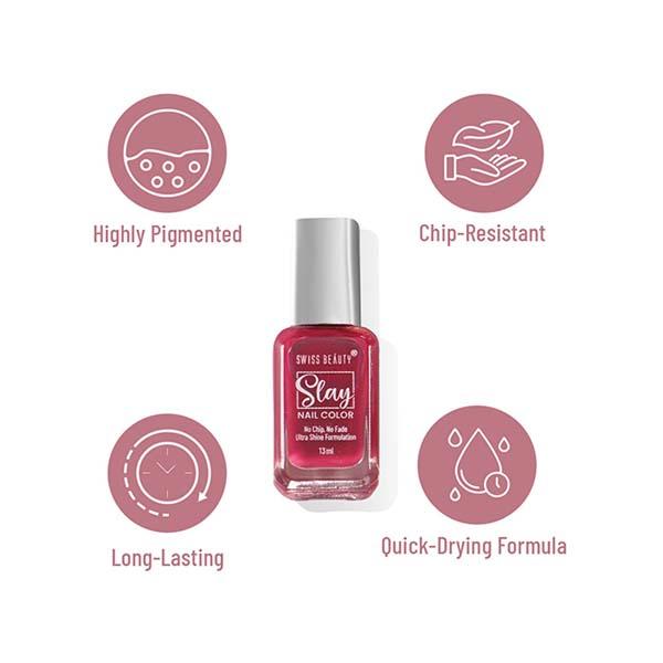 Swiss Beauty Slay Nail Color, Shade - Sheer Elegance 13 gm - Nail Polish