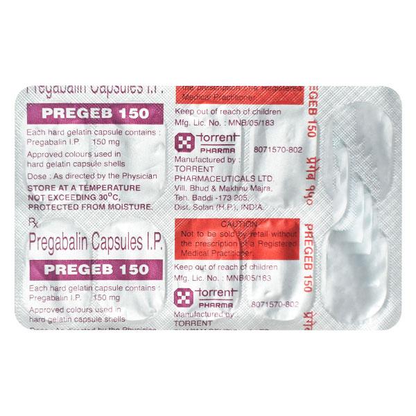 Pregeb 150mg Capsule 10'S - Neuropathic Pain-Dru