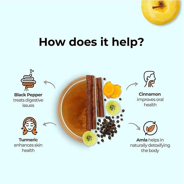 Wellbeing Nutrition Apple Cider Vinegar with Turmeric, Amla, Cinnamon and Black Pepper, Raw Unfiltered with 2X The Mother - 500ml - Apple Cider Vinegar - Acv