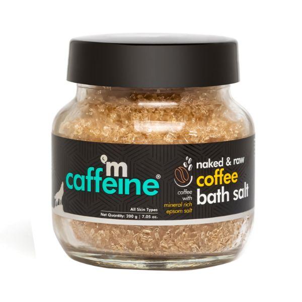 Netmeds | mCaffeine Epsom Bath Salt with Therapeutic Coffee Vanilla Fragrance Detoxifies & Relieves Stress 200 gm