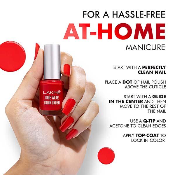 Lakme True Wear Color Crush Nail Polish, Long Lasting & Vibrant Nail Paint, 403, 6ml - Nail Polish