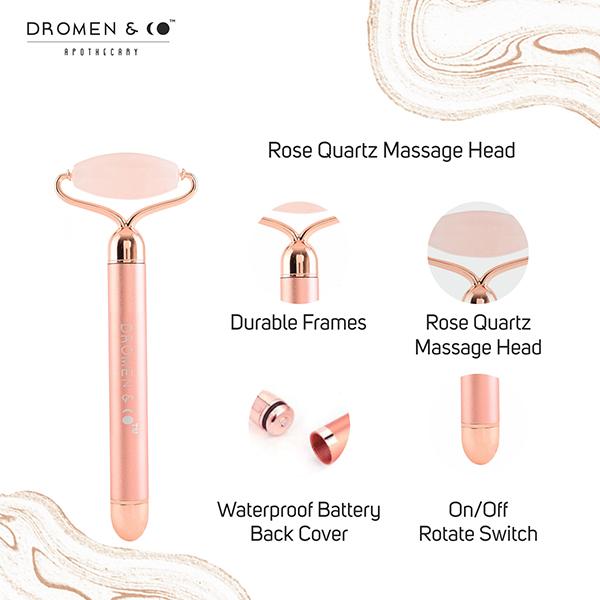Dromen & Co Rose Quartz Electric Roller 190 gm - Massagers
