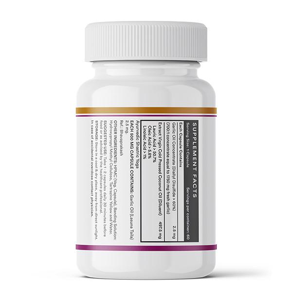 INLIFE Natural Garlic Oil 0.5% 500mg Vegetarian Capsules 60's - Digestive Health