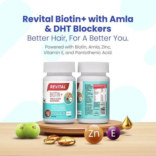 Revital Biotin+ with Amla & DHT Blockers Tablet 50's - Hair & Skin