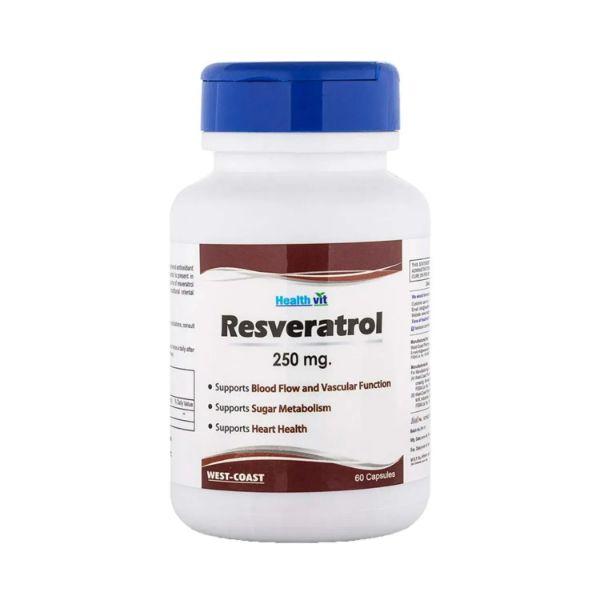 Healthvit Resveratrol 250 Mg- Capsules 60's - Herbal Dietary Supplement