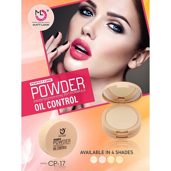 Matt Look Perfect Look Powder 2 in 1 Formula Oil Control, Powder + Base Concealer, Ivory 20 gm - Compact Powder