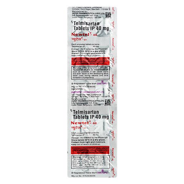 Newtel 40mg Tablet 10'S - Hypertension-Ang