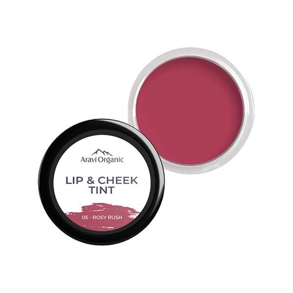 Netmeds | Aravi Organic Long Lasting Matte Finish Lip and Cheek Tint For Lips, Eyelid and Cheek - Rosy Rush 8 gm