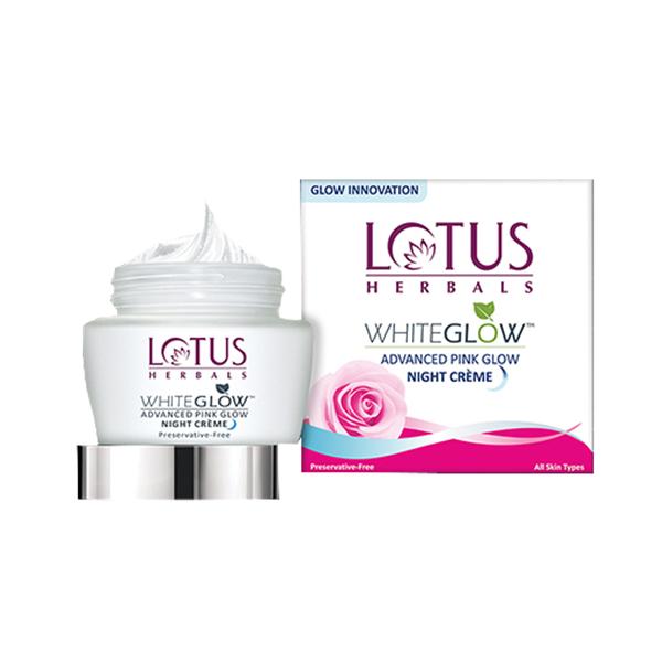 Netmeds | Lotus Herbals Whiteglow Advanced Pink Glow Night Creme 50 Gm