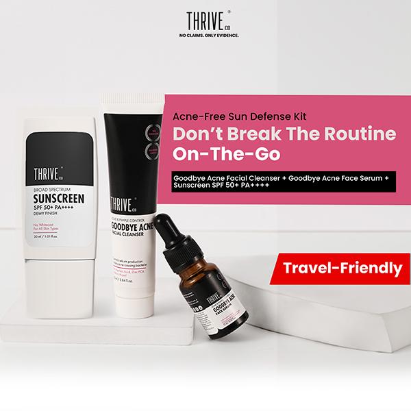 ThriveCo Acne-Free Sun Defense Kit (Anti-Acne Serum + Face Wash + SPF 50 PA++++ Sunscreen) 1's - Facial Kits