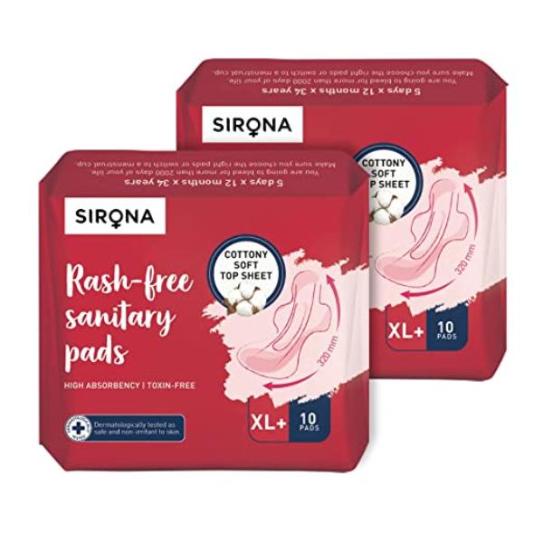 Netmeds | Sirona Max Cottony Soft Rash Free Sanitary Pads for Women (XL+) 20's