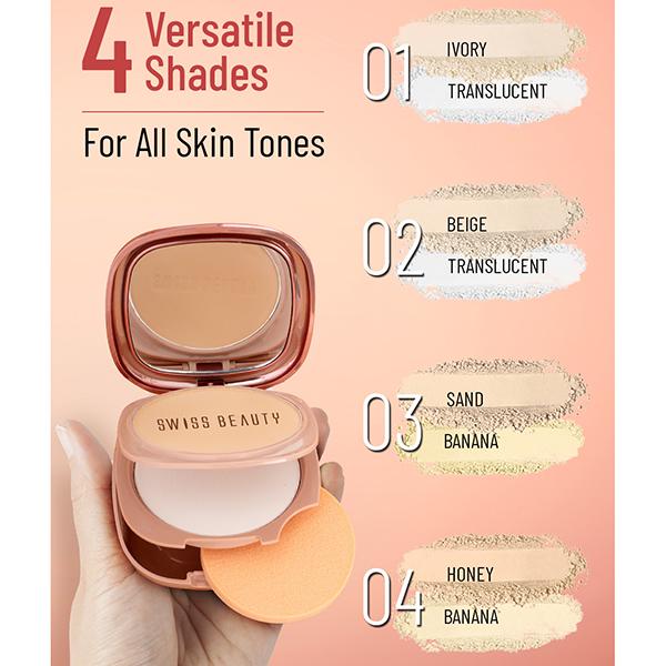 Swiss Beauty Matte & Set Duo Compact-Honey 10 gm - Compact Powder