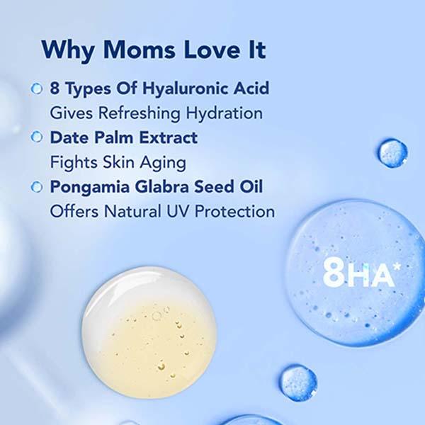 The Moms Co Natural Hydrating Bi-Phasic Sunscreen Mist with 8 Types of Hyaluronic Acid and Glabra Seed Oil 50 ml - Face Sunscreen