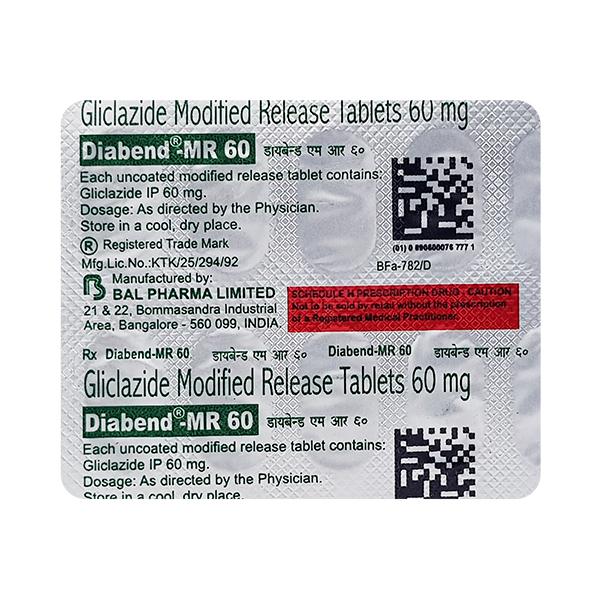 Diabend MR 60mg Tablet 10'S - Diabetes-Ant