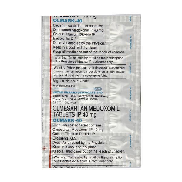 Olmark 40mg Tablet 15'S - Hypertension-Ang