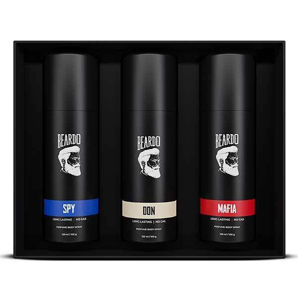Beardo Deodorant Gift Box (Mafia 120 ml + Spy 120 ml + Don 120 ml) - Men Deodorants/Roll-Ons