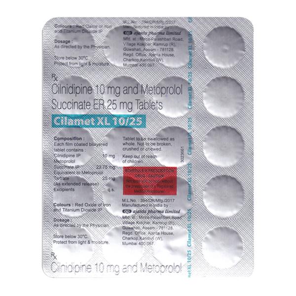 CILAMET XL 10/25 Tablet 20's - Hypertension-Bet