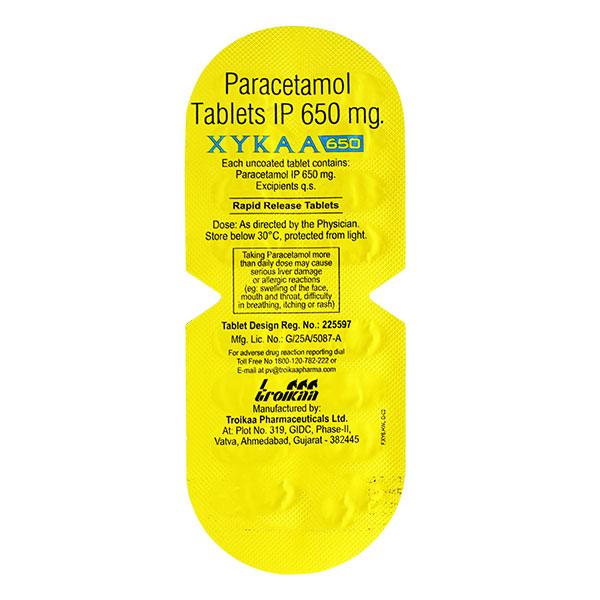 XYKAA 650 Tablet 15's - Fever-Non