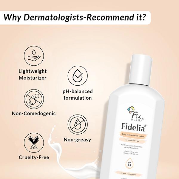 Fixderma Fidelia Daily Moisture Body Lotion, Body Lotion for Unisex, Body Lotion for Dry Skin 250 ml - Face Moisturizers