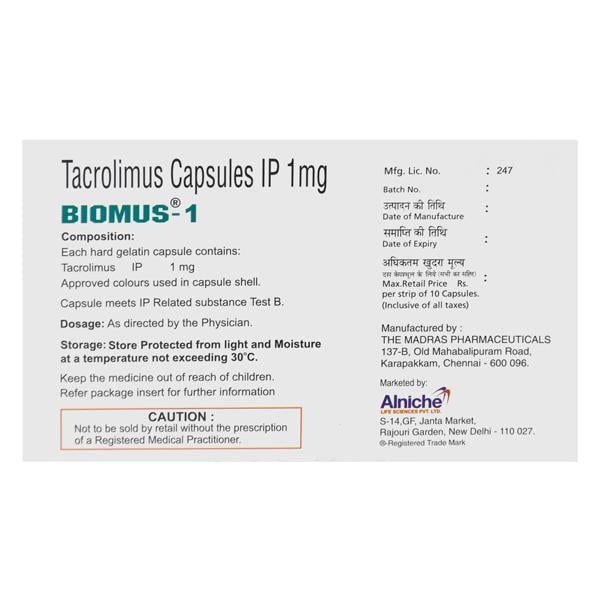 Biomus 1mg Capsule 10'S - Auto Immune Disease-Imm