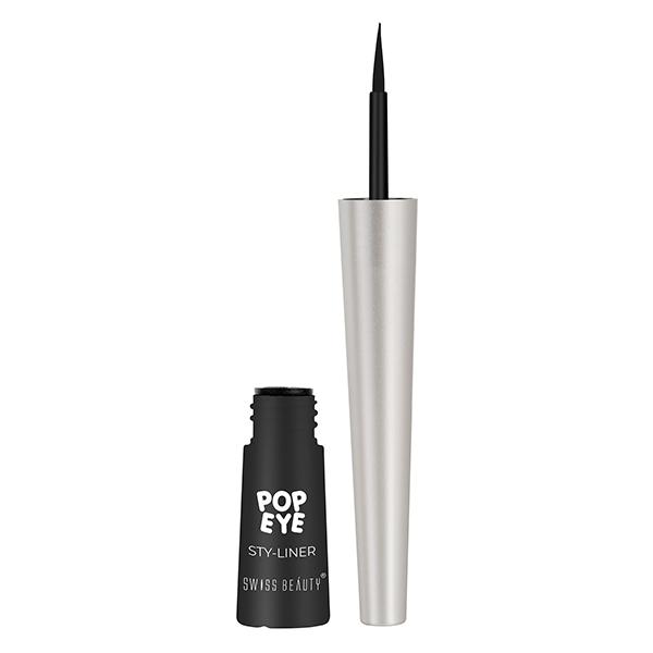 Swiss Beauty Pop-Eye Style Liner 8Hr Stay- 01 (Oynx Black) 4.5ml - Eyeliners