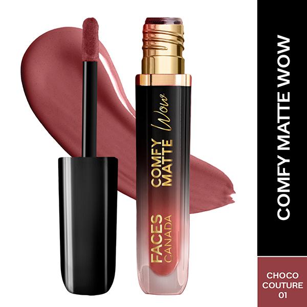 Netmeds | Faces Canada Comfy Matte Wow Liquid Lipstick - Choco Couture 01 3.8 ml