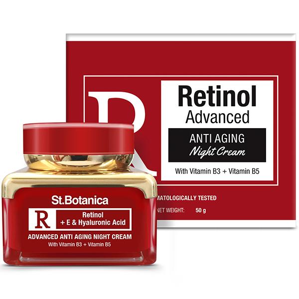 Stbotanica Retinol Advanced Anti Aging Night Cream - With Retinol, Vitamin C & Botanical Extracts 50 gm - Night Cream